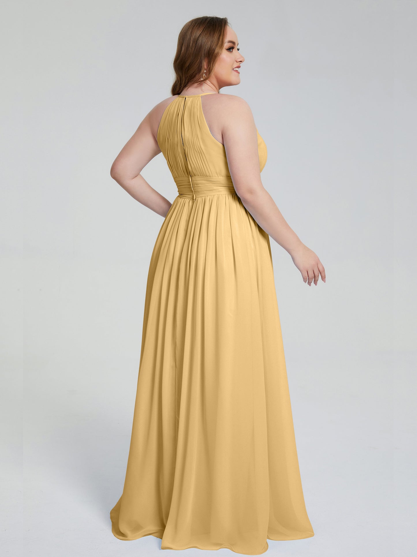 Payton Gorgeous Halter Plus Size Long Bridesmaid Dresses