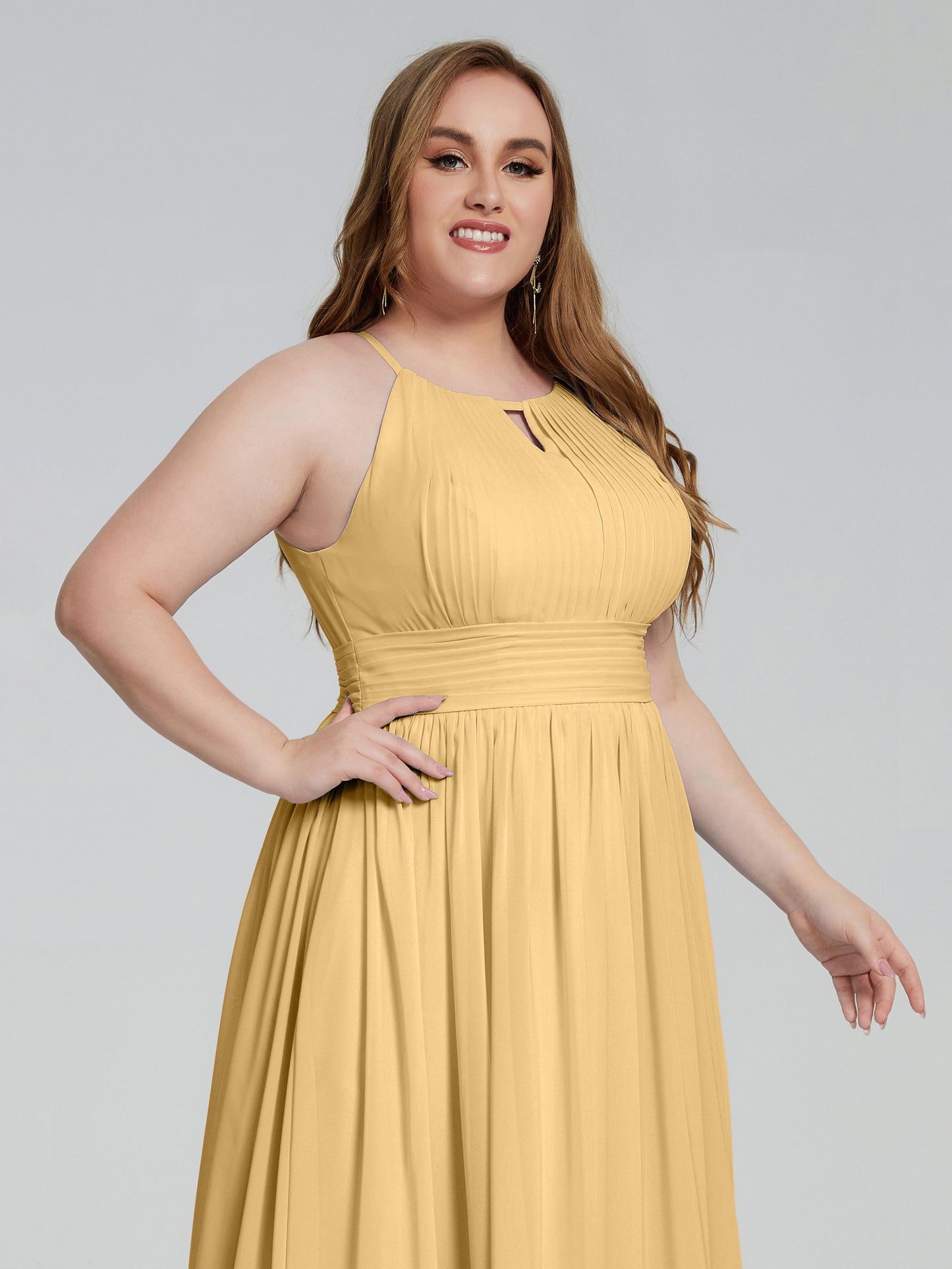 Payton Gorgeous Halter Plus Size Long Bridesmaid Dresses
