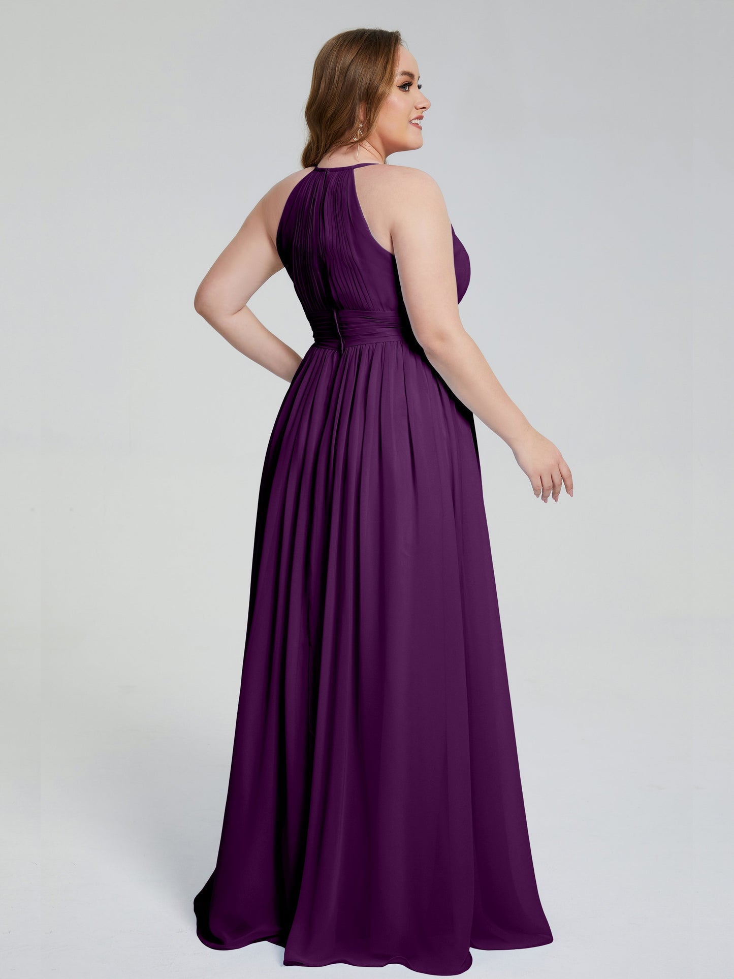 Payton Gorgeous Halter Plus Size Long Bridesmaid Dresses