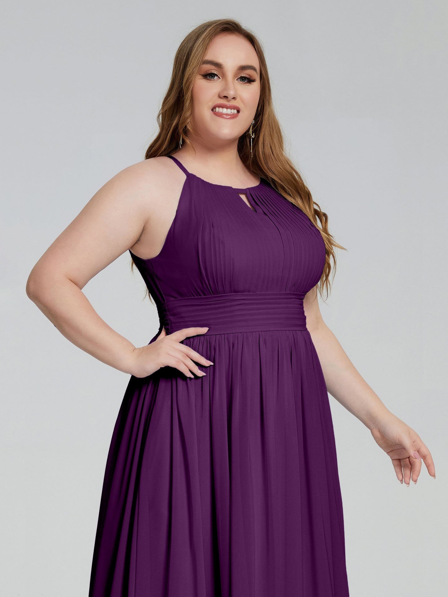 Payton Gorgeous Halter Plus Size Long Bridesmaid Dresses