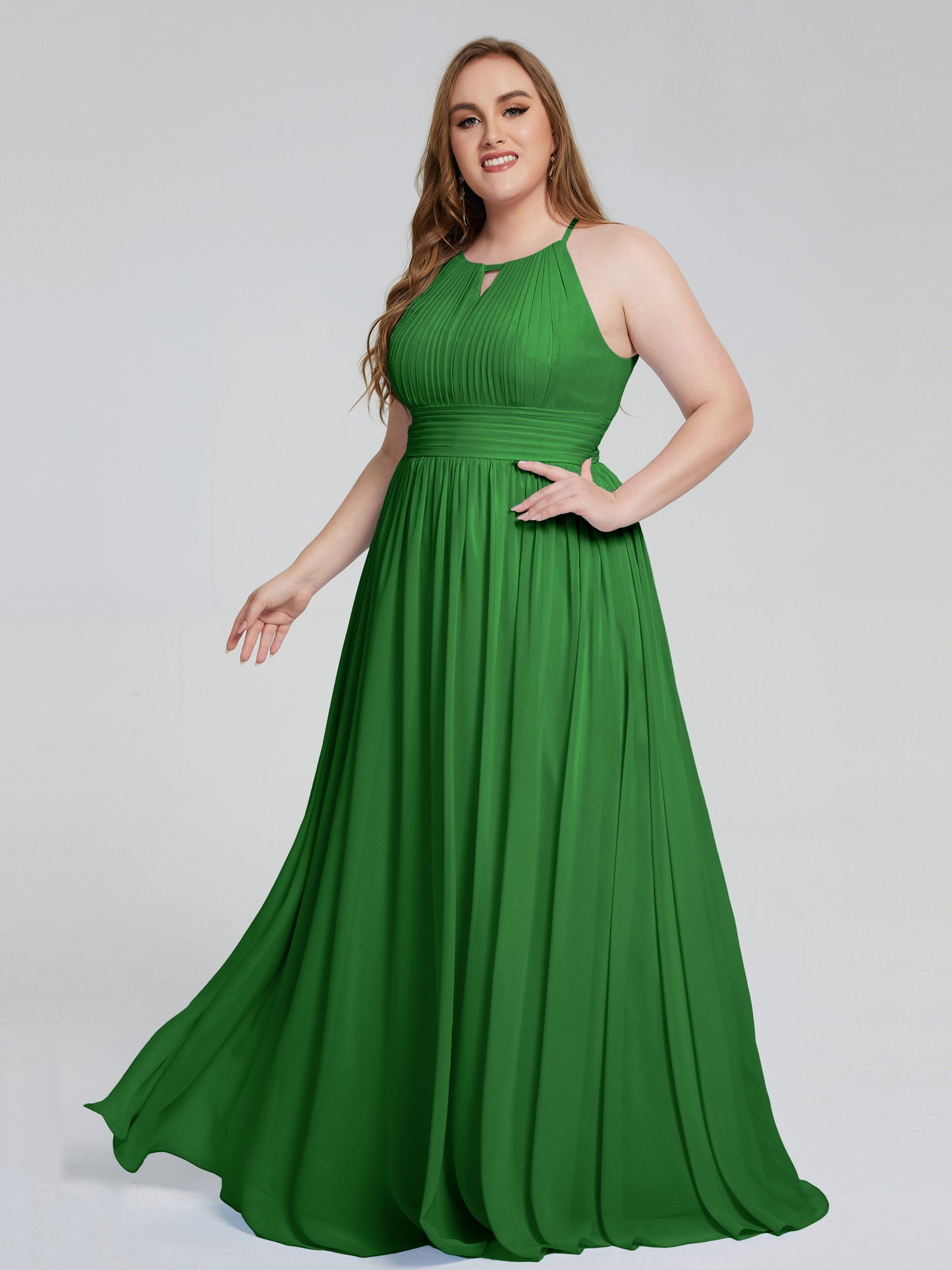 Payton Gorgeous Halter Plus Size Long Bridesmaid Dresses