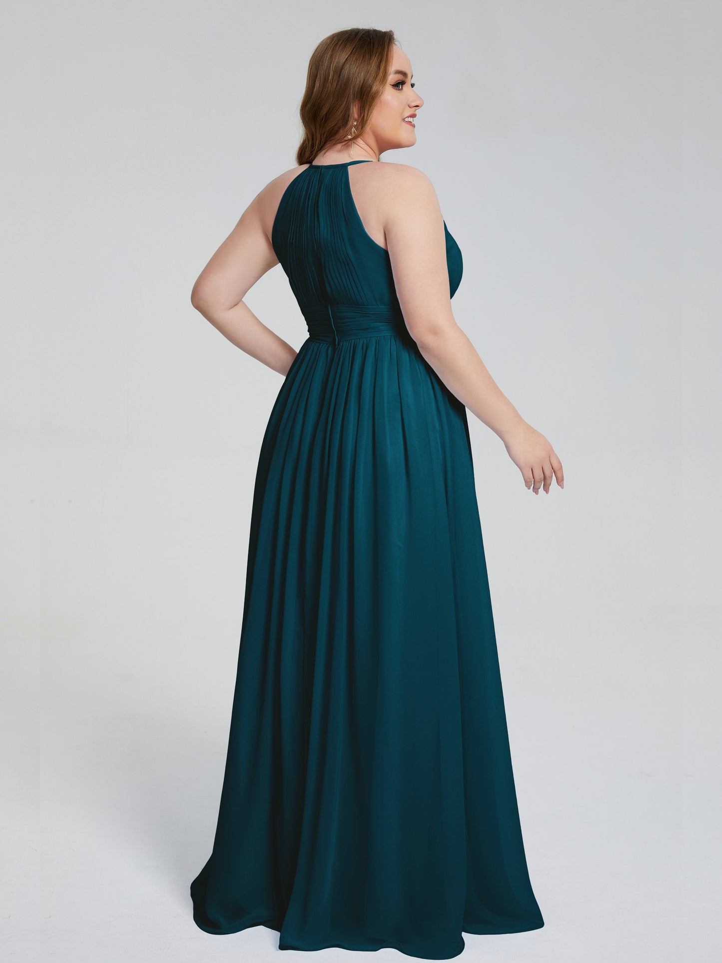 Payton Gorgeous Halter Plus Size Long Bridesmaid Dresses