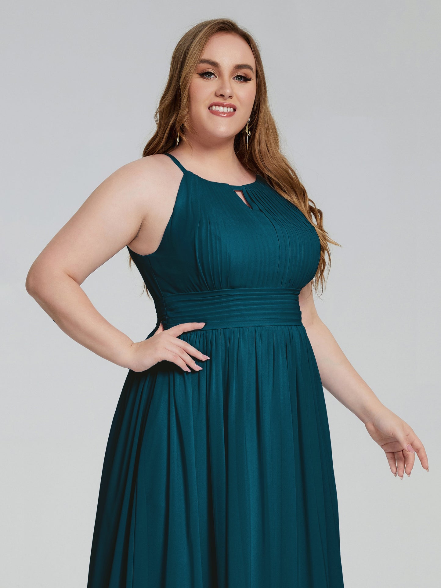 Payton Gorgeous Halter Plus Size Long Bridesmaid Dresses