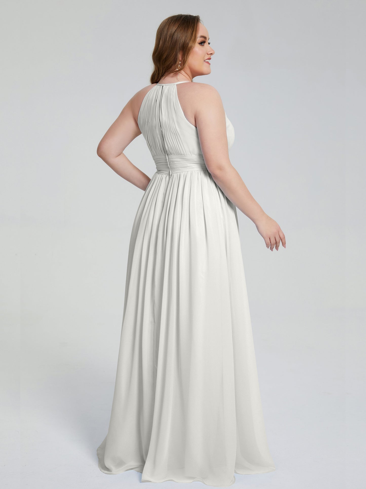 Payton Gorgeous Halter Plus Size Long Bridesmaid Dresses
