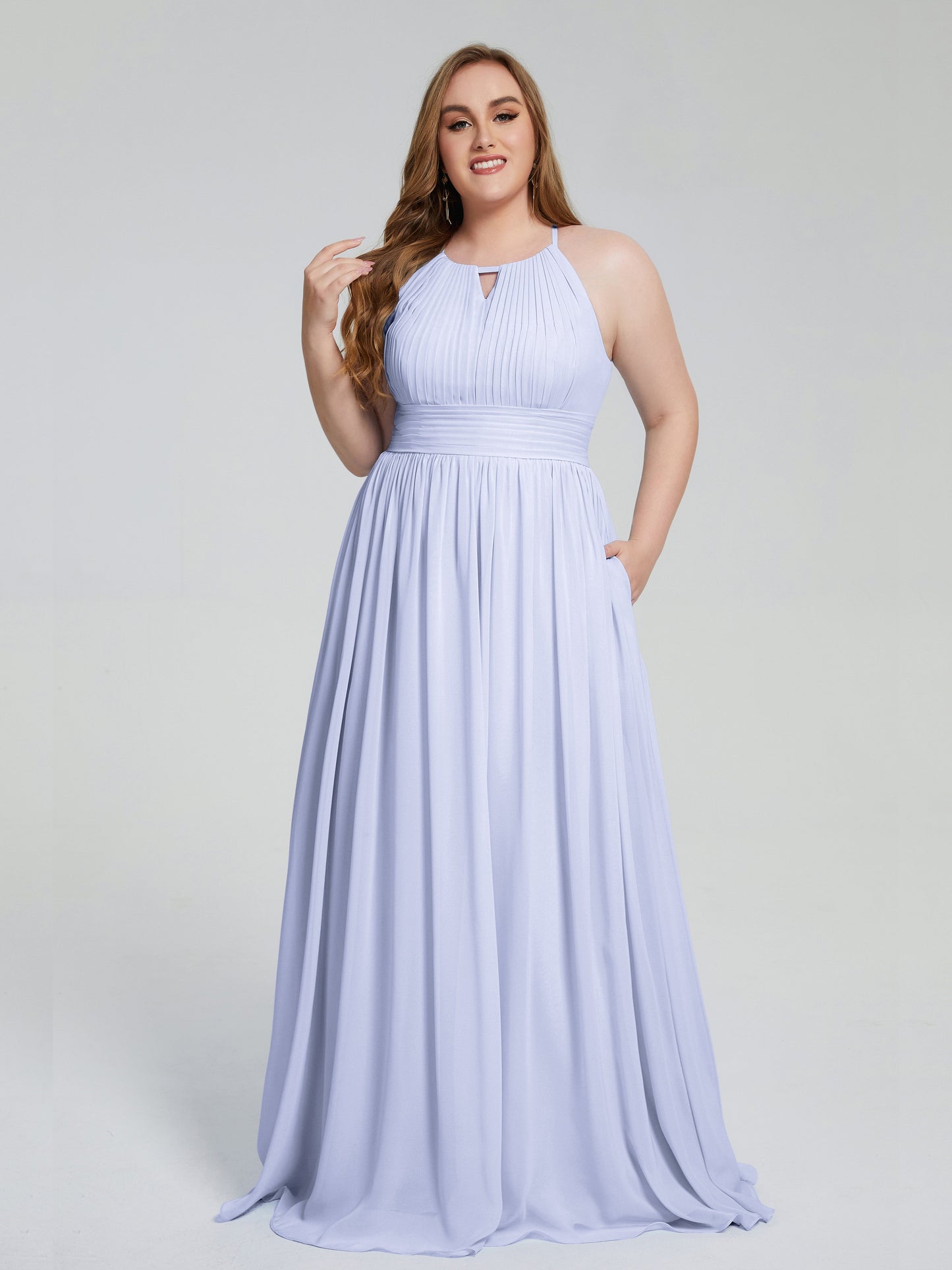 Payton Gorgeous Halter Plus Size Long Bridesmaid Dresses