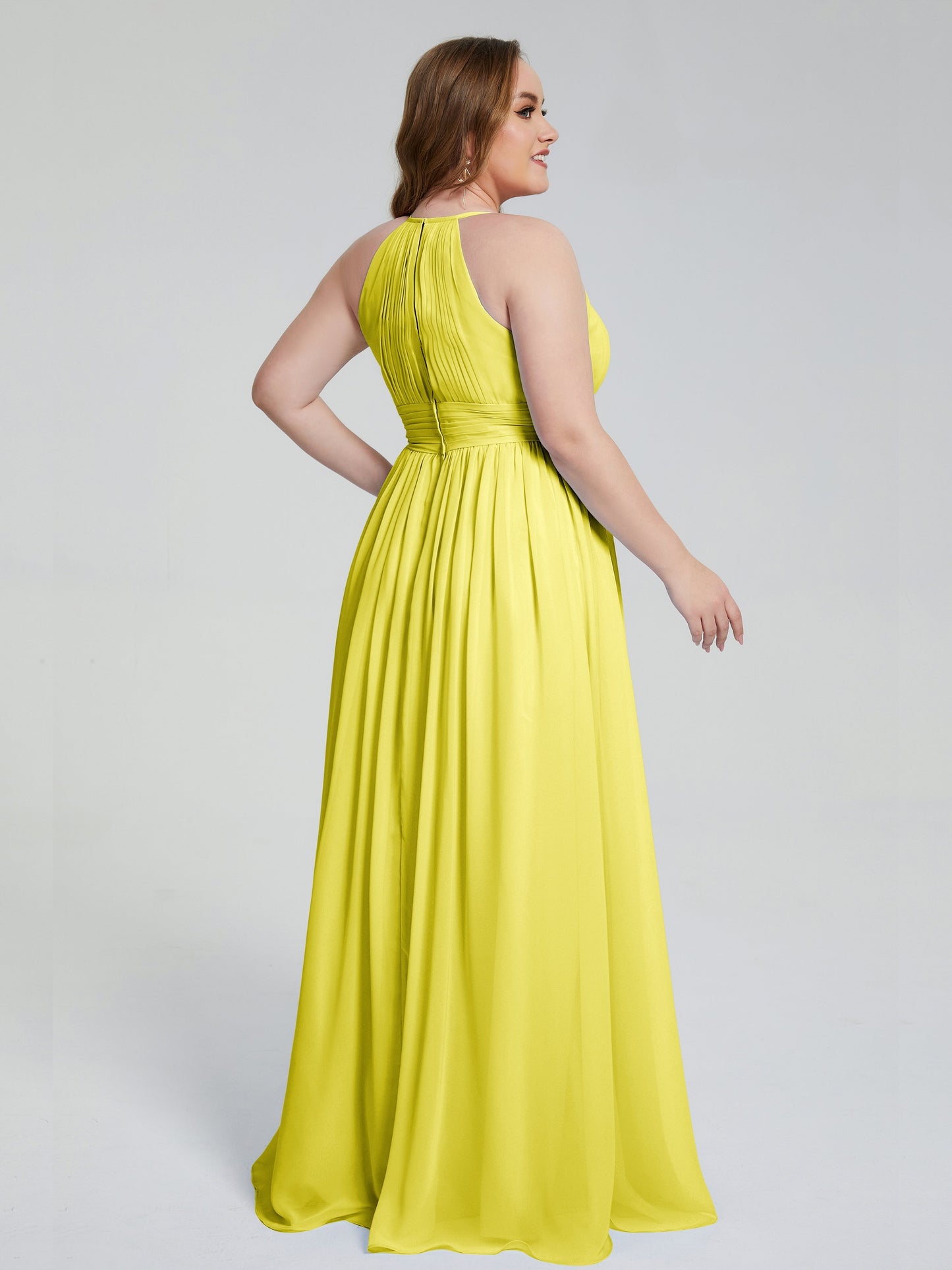 Payton Gorgeous Halter Plus Size Long Bridesmaid Dresses