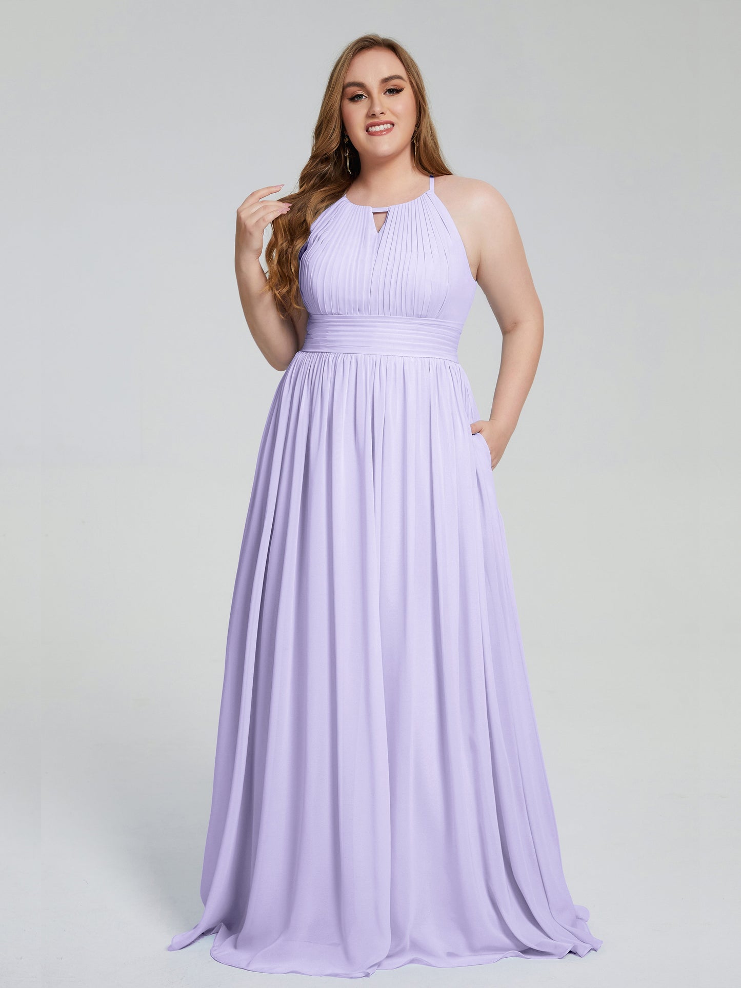 Payton Gorgeous Halter Plus Size Long Bridesmaid Dresses