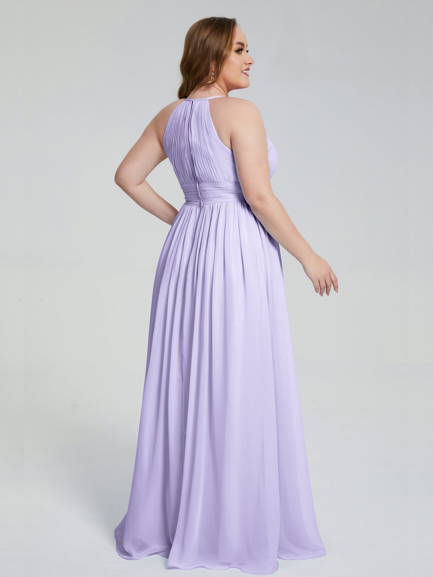 Payton Gorgeous Halter Plus Size Long Bridesmaid Dresses