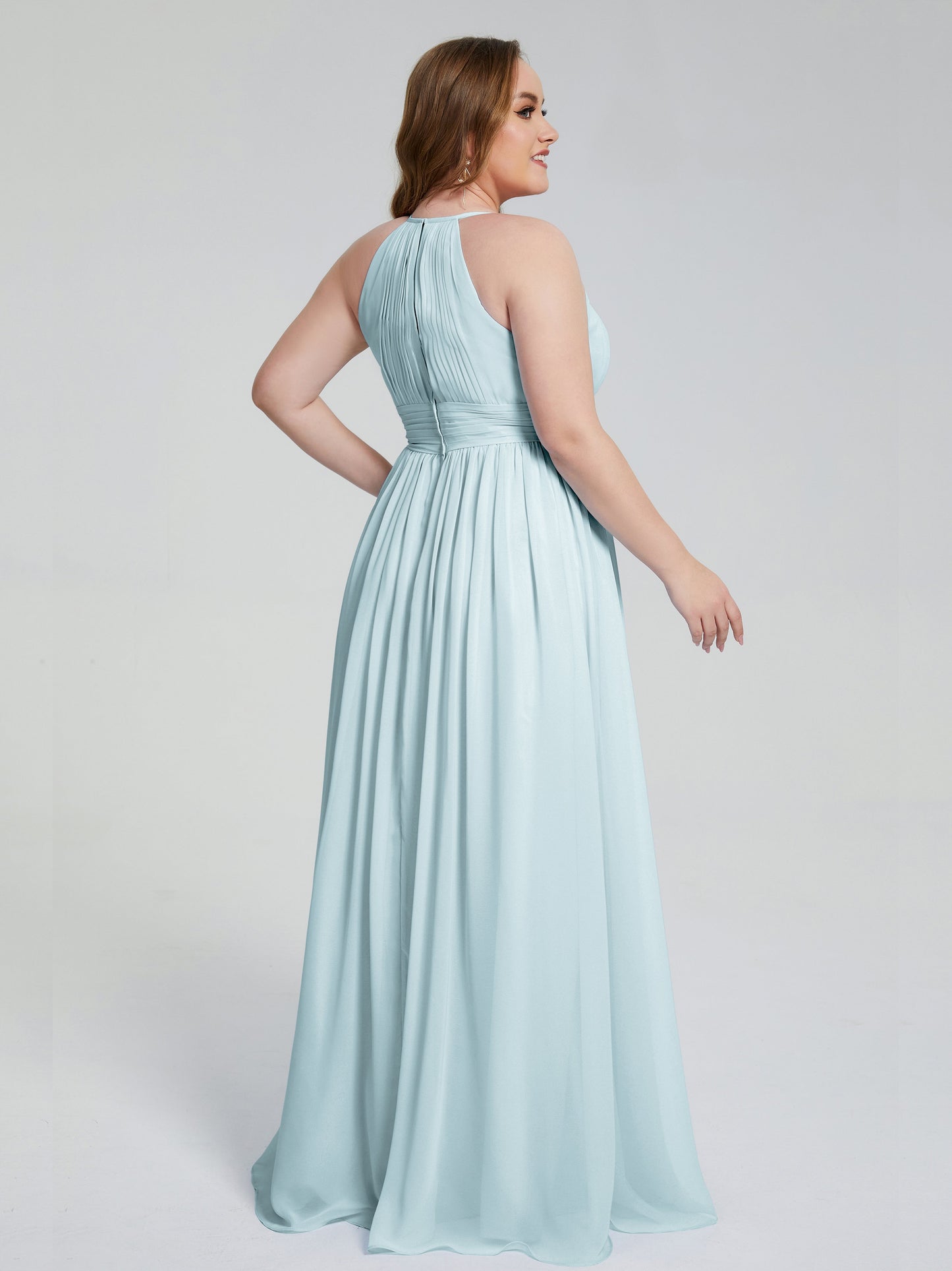 Payton Gorgeous Halter Plus Size Long Bridesmaid Dresses