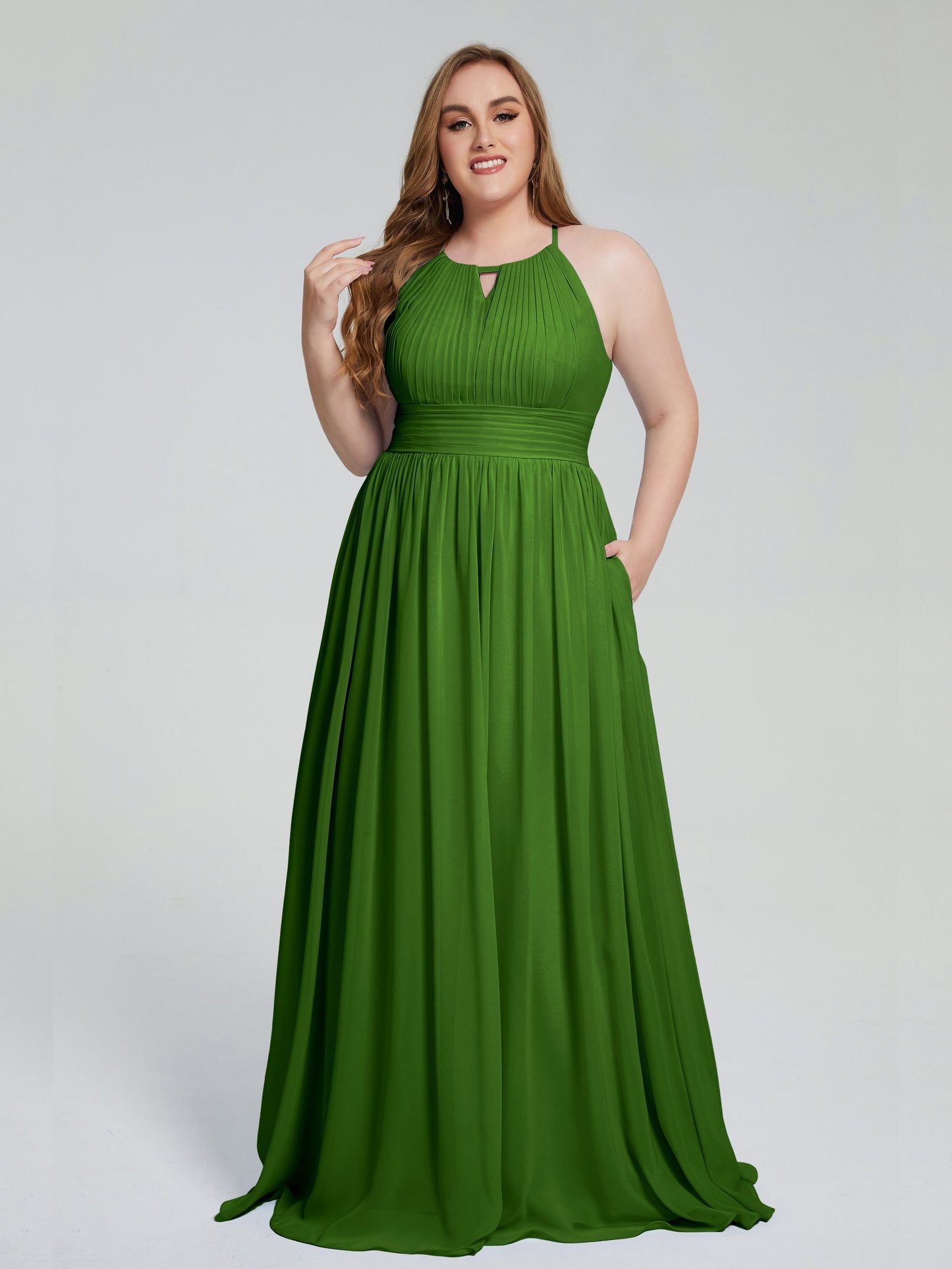 Payton Gorgeous Halter Plus Size Long Bridesmaid Dresses