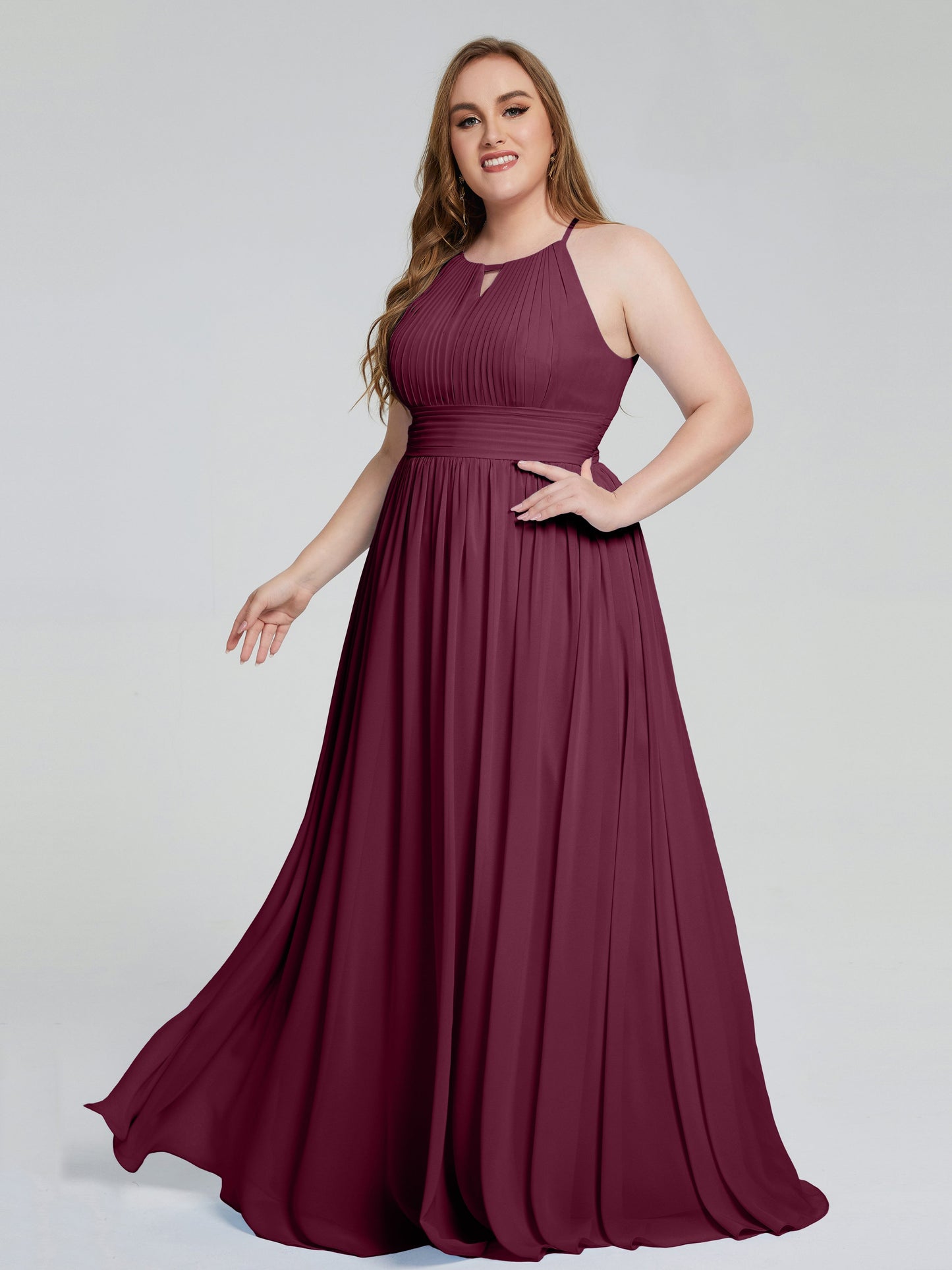 Payton Gorgeous Halter Plus Size Long Bridesmaid Dresses