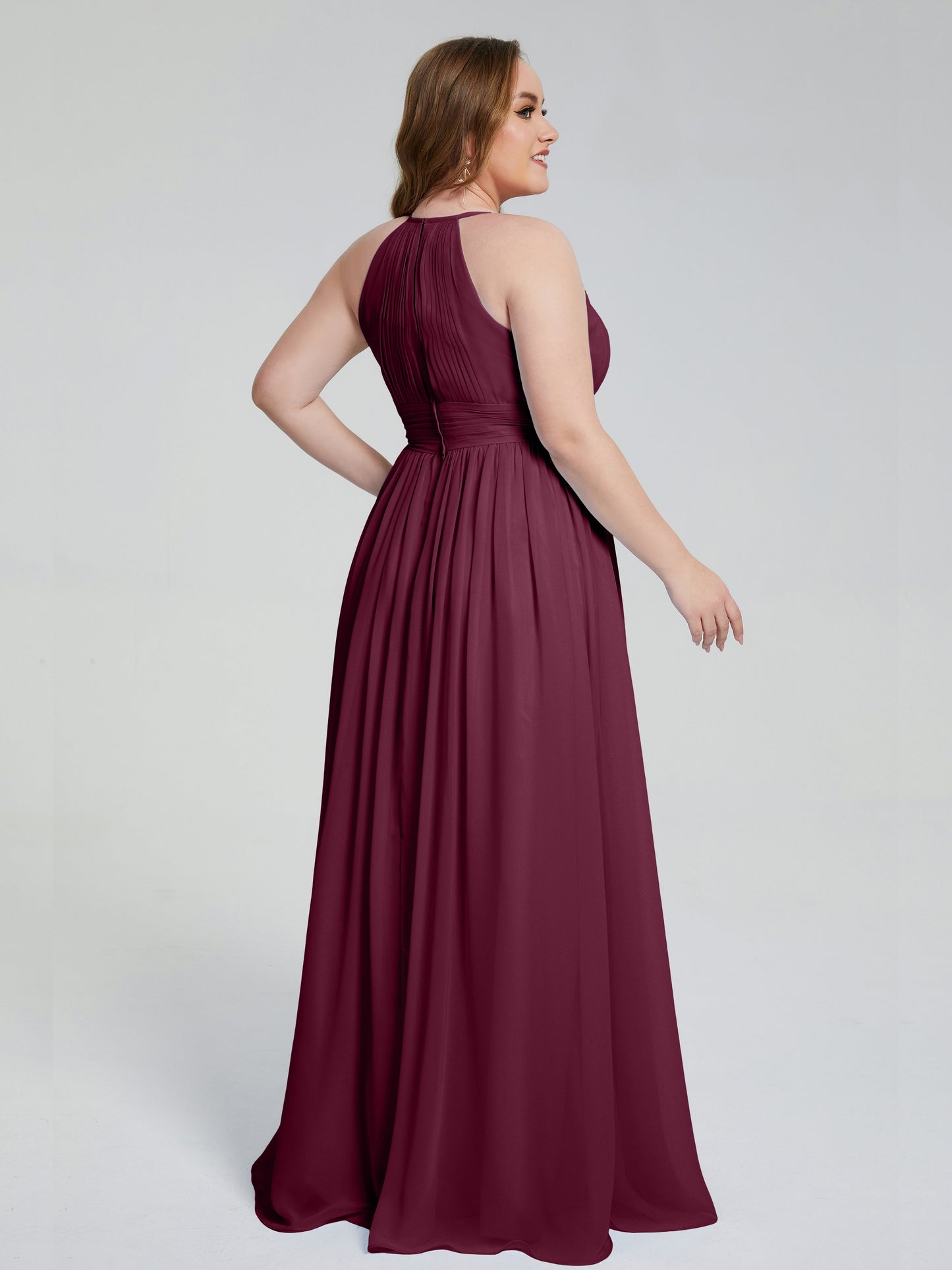 Payton Gorgeous Halter Plus Size Long Bridesmaid Dresses