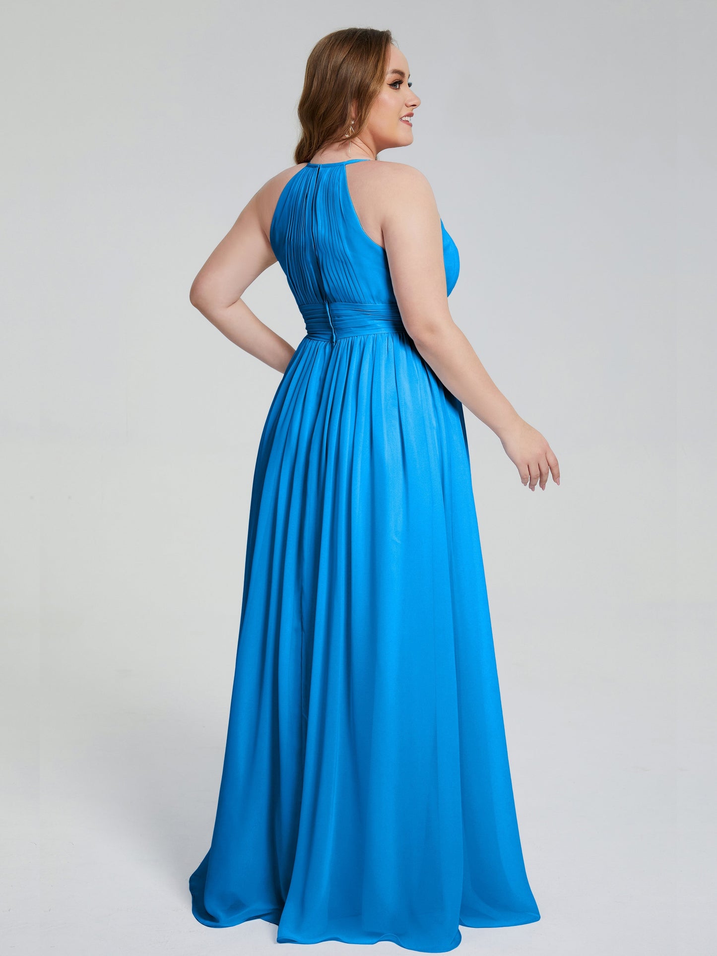 Payton Gorgeous Halter Plus Size Long Bridesmaid Dresses
