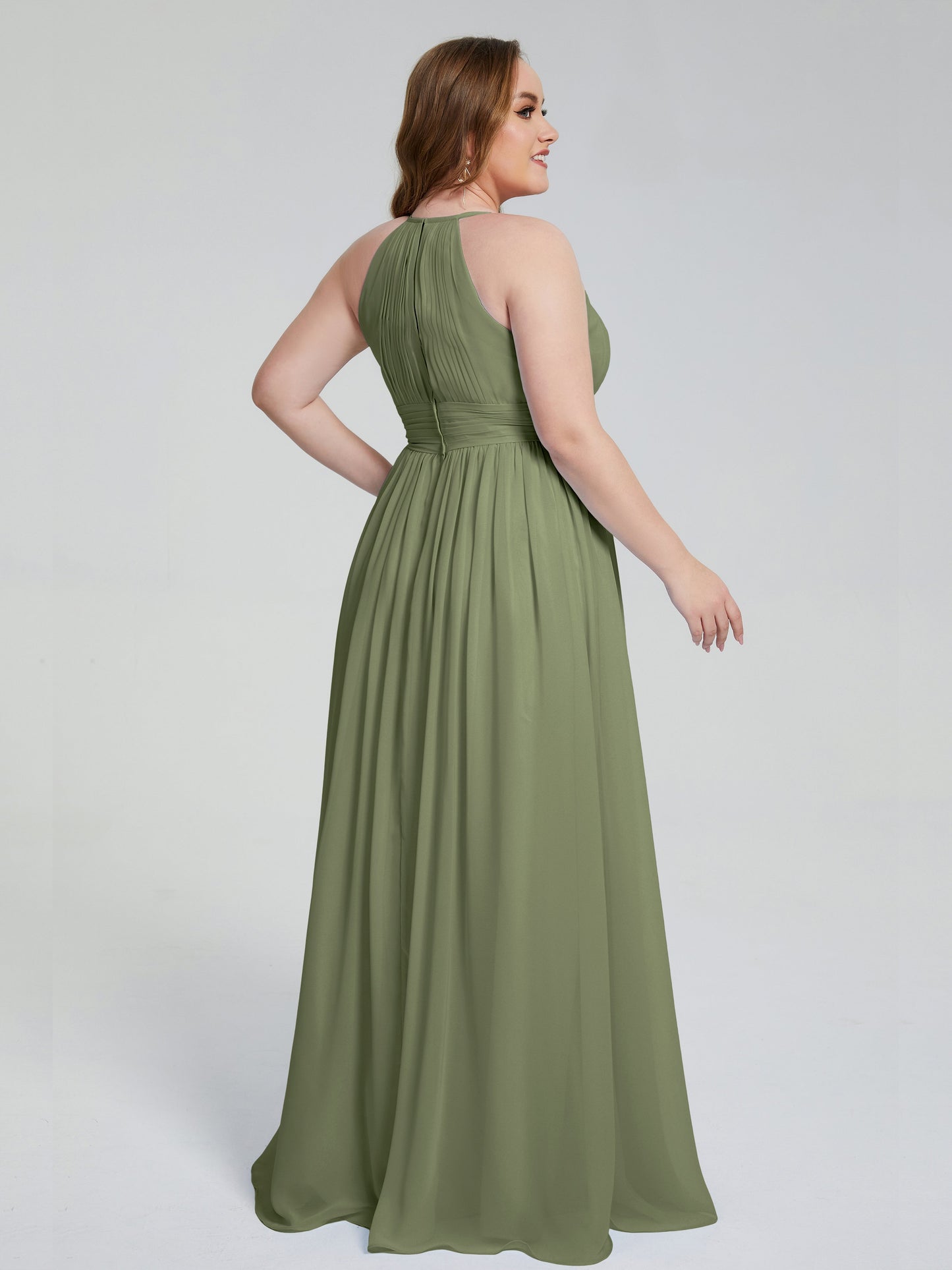 Payton Gorgeous Halter Plus Size Long Bridesmaid Dresses