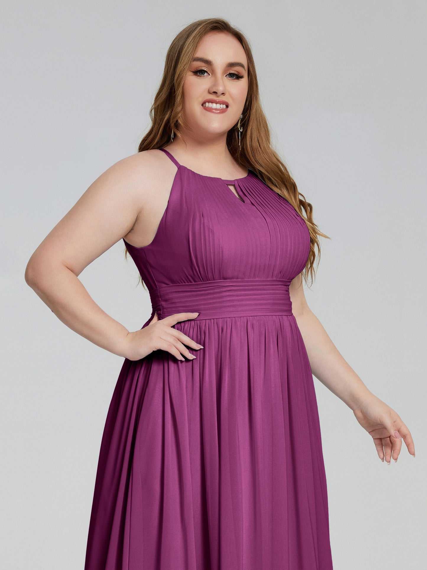 Payton Gorgeous Halter Plus Size Long Bridesmaid Dresses