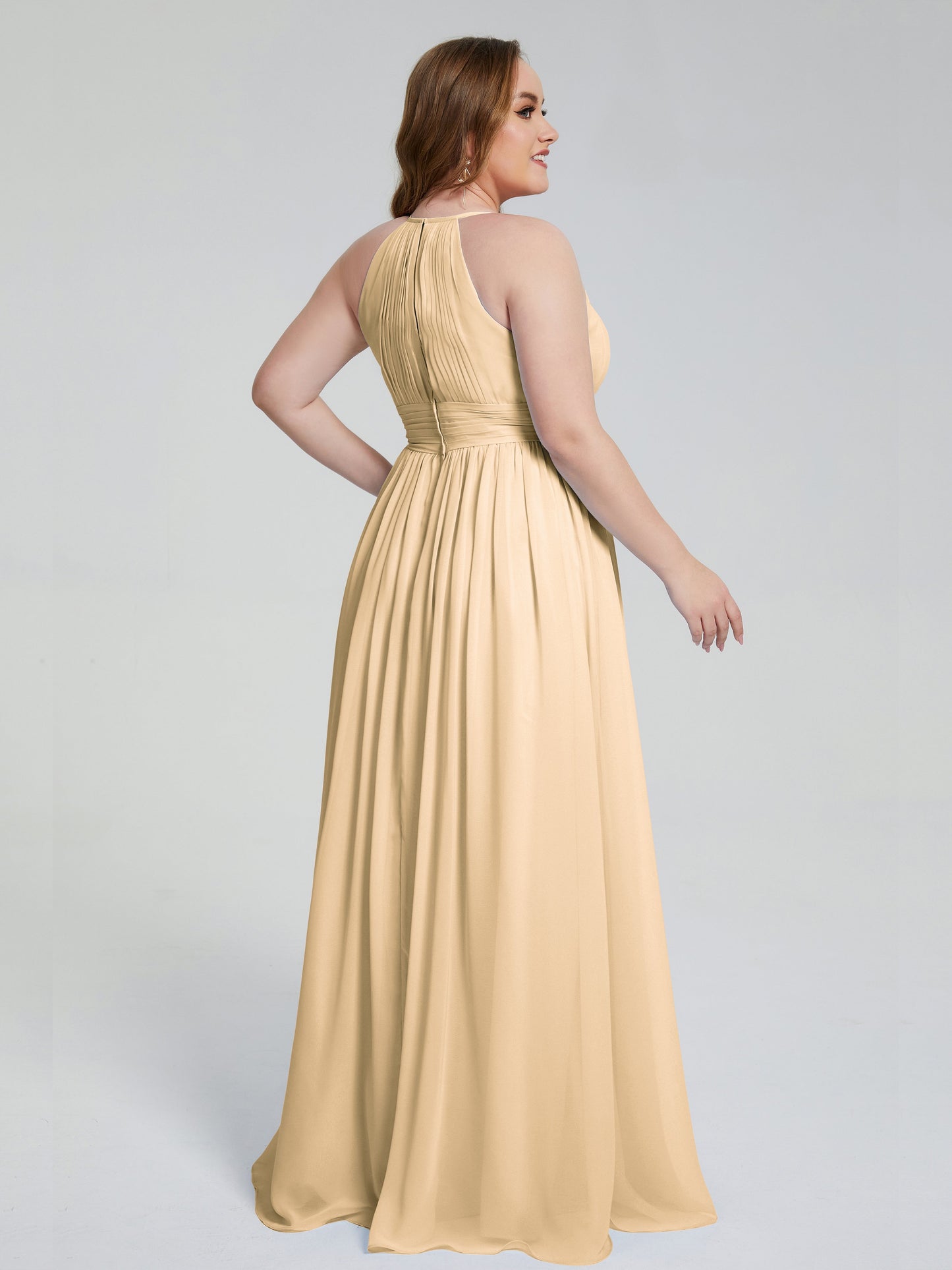 Payton Gorgeous Halter Plus Size Long Bridesmaid Dresses