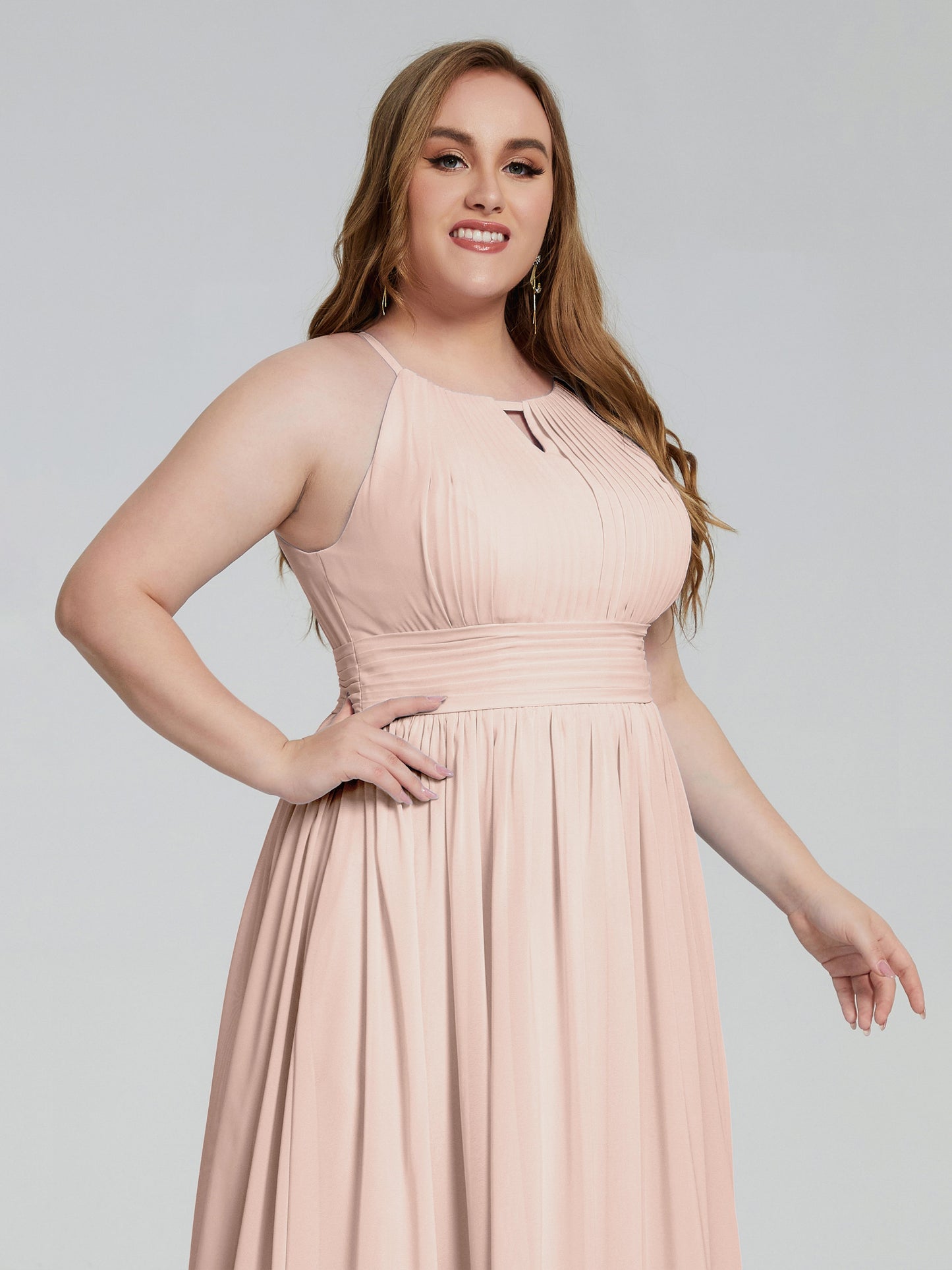 Payton Gorgeous Halter Plus Size Long Bridesmaid Dresses