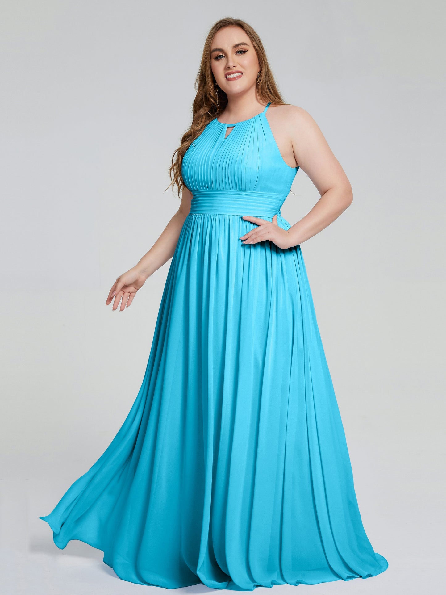 Payton Gorgeous Halter Plus Size Long Bridesmaid Dresses