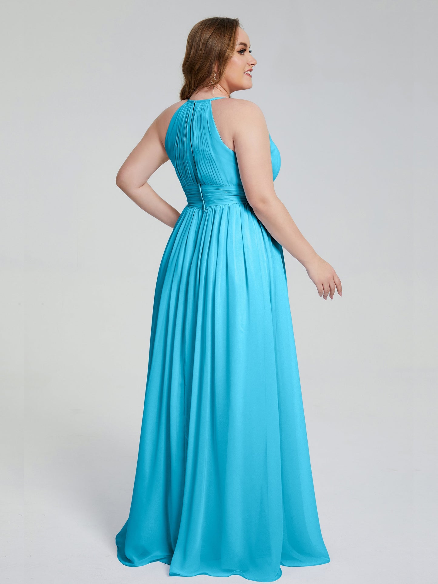 Payton Gorgeous Halter Plus Size Long Bridesmaid Dresses