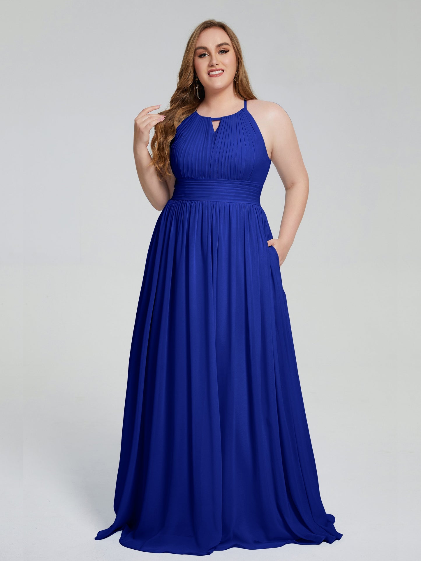 Payton Gorgeous Halter Plus Size Long Bridesmaid Dresses