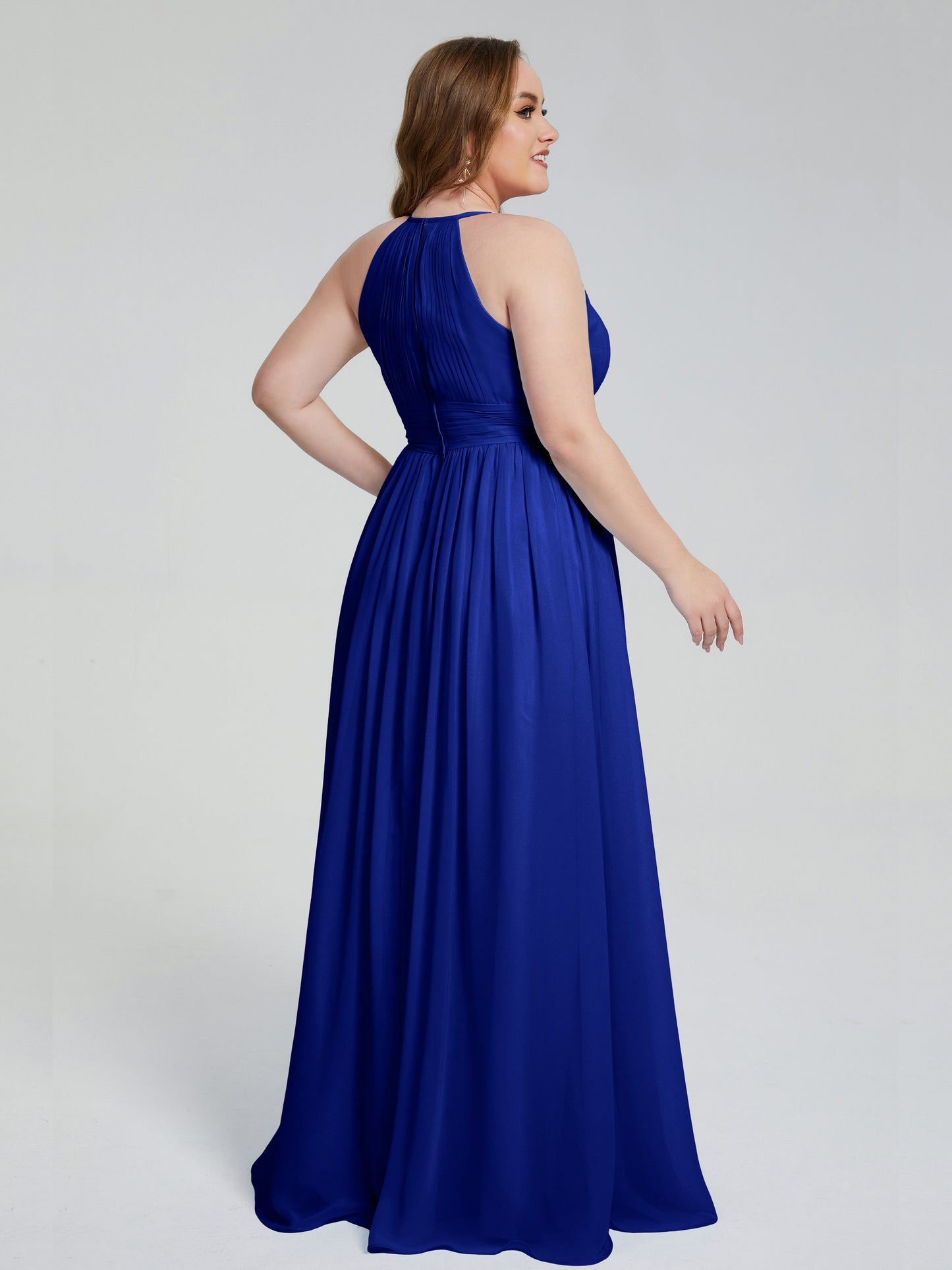 Payton Gorgeous Halter Plus Size Long Bridesmaid Dresses