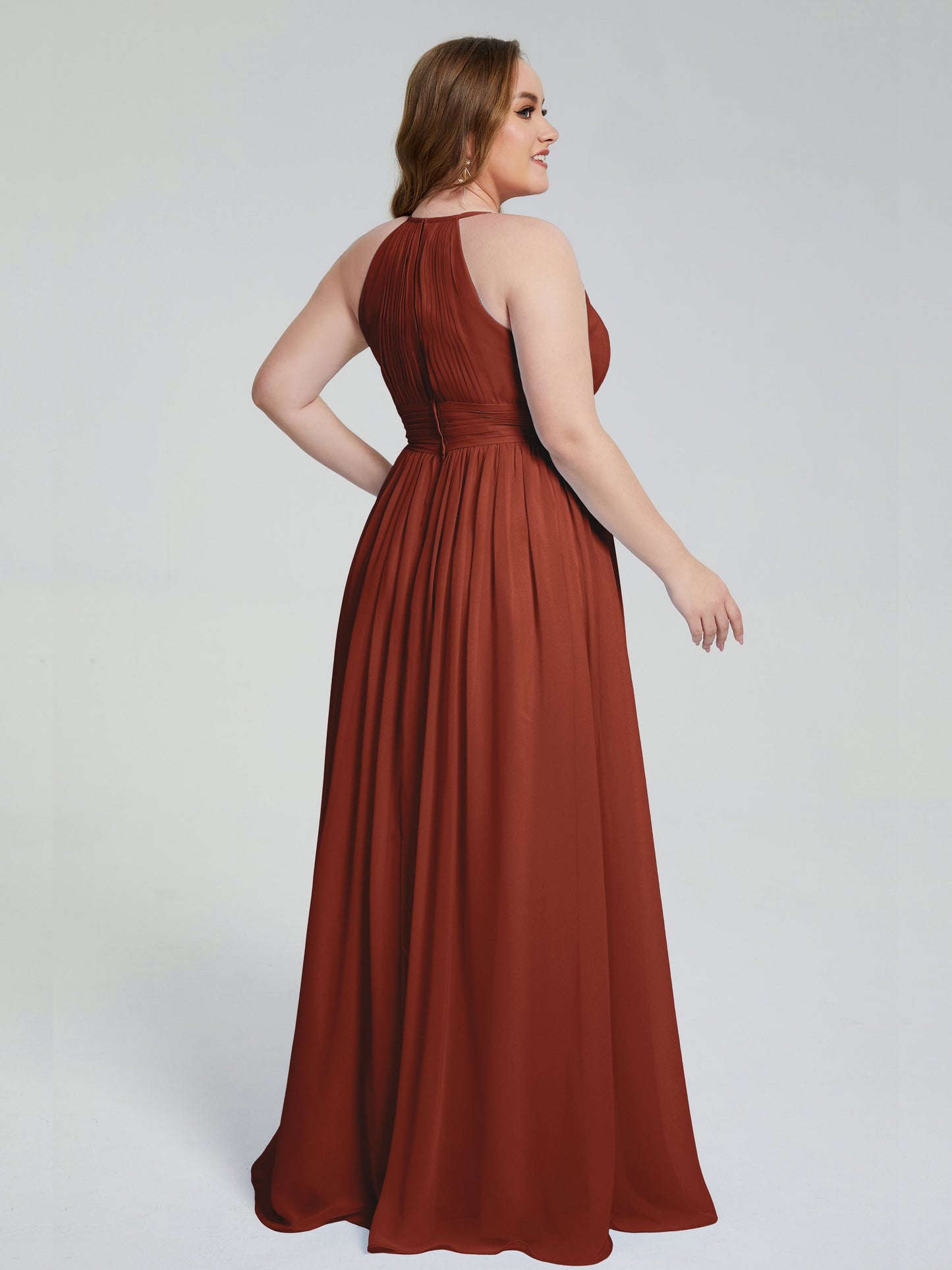 Payton Gorgeous Halter Plus Size Long Bridesmaid Dresses