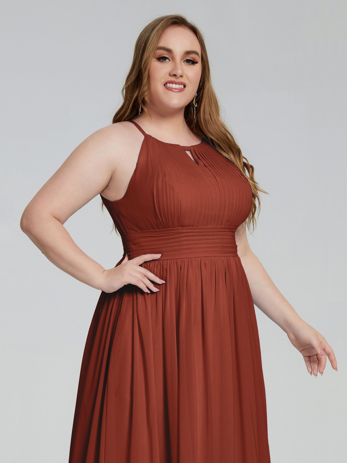 Payton Gorgeous Halter Plus Size Long Bridesmaid Dresses