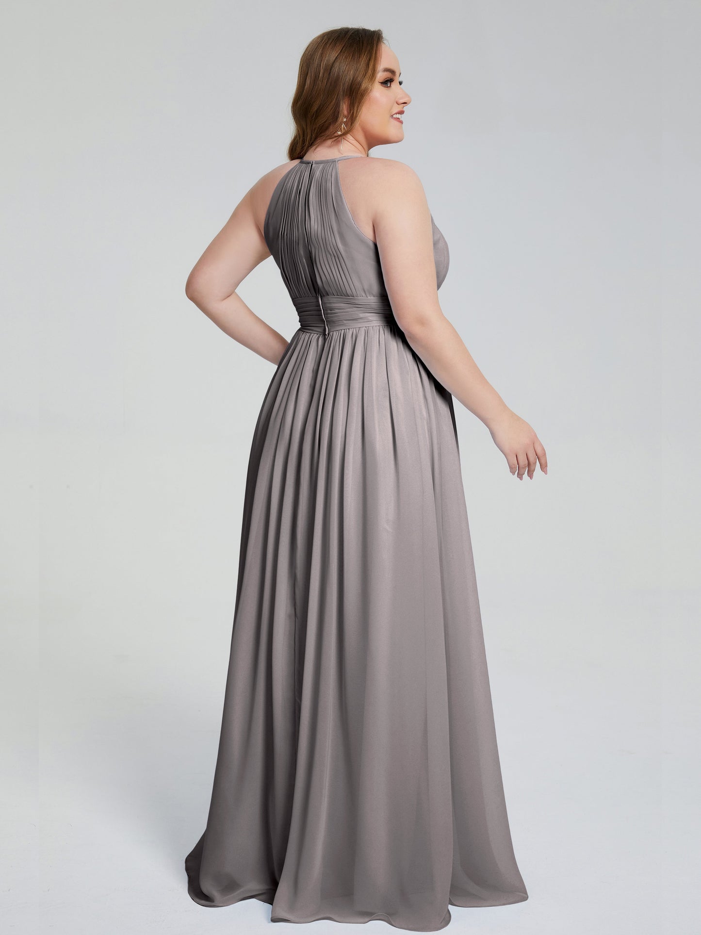 Payton Gorgeous Halter Plus Size Long Bridesmaid Dresses
