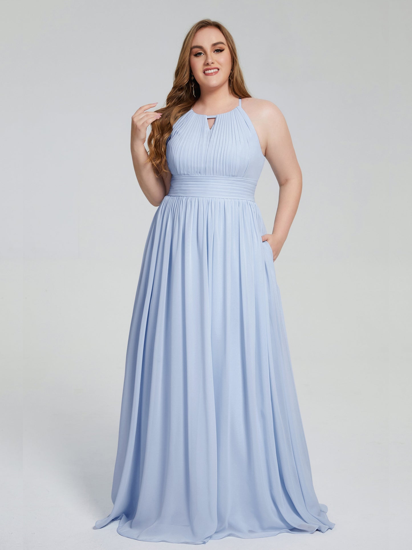Payton Gorgeous Halter Plus Size Long Bridesmaid Dresses
