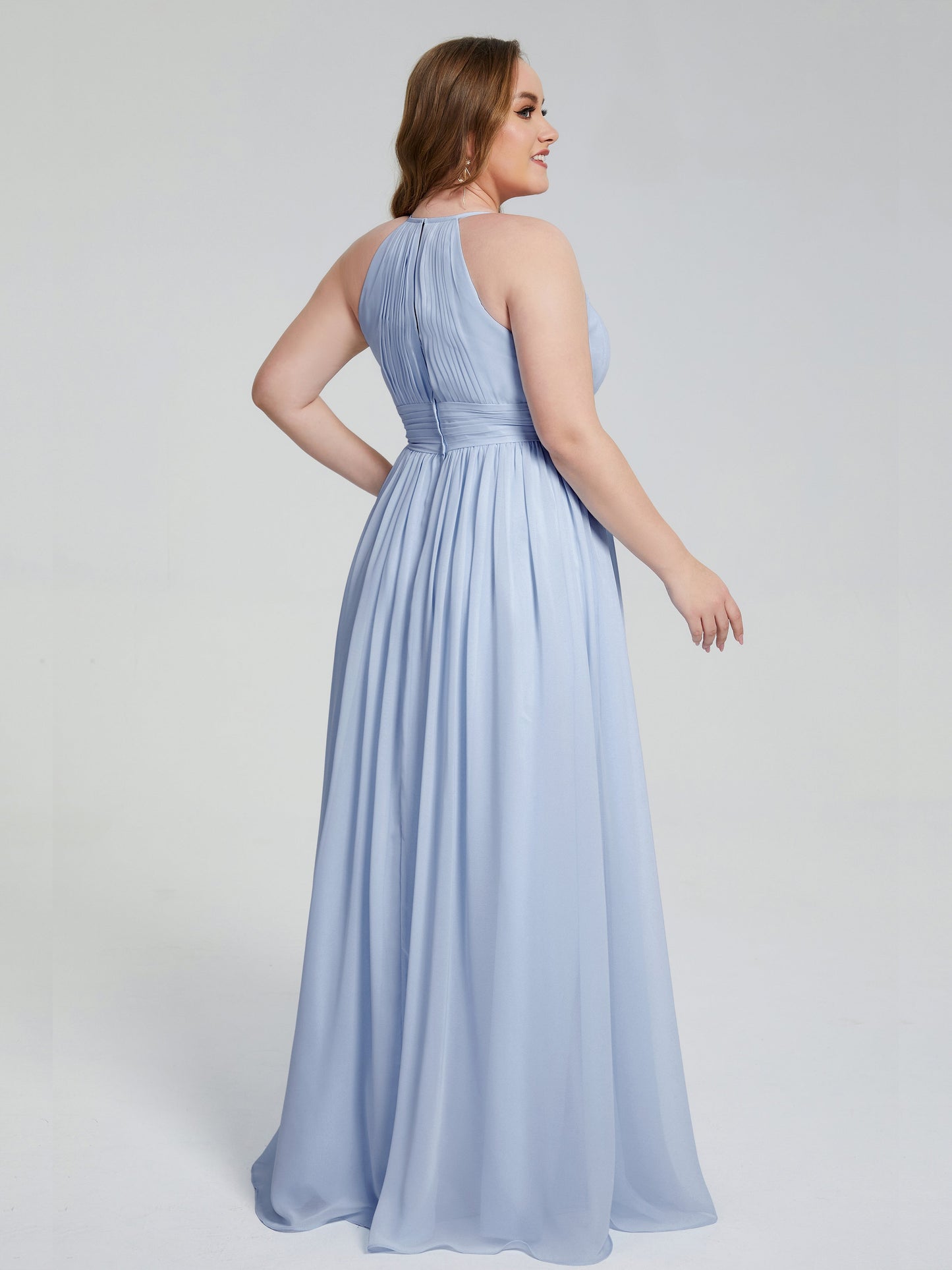 Payton Gorgeous Halter Plus Size Long Bridesmaid Dresses