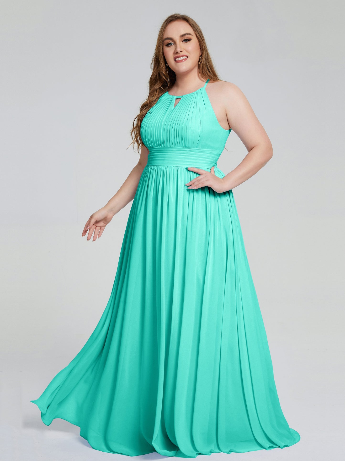 Payton Gorgeous Halter Plus Size Long Bridesmaid Dresses
