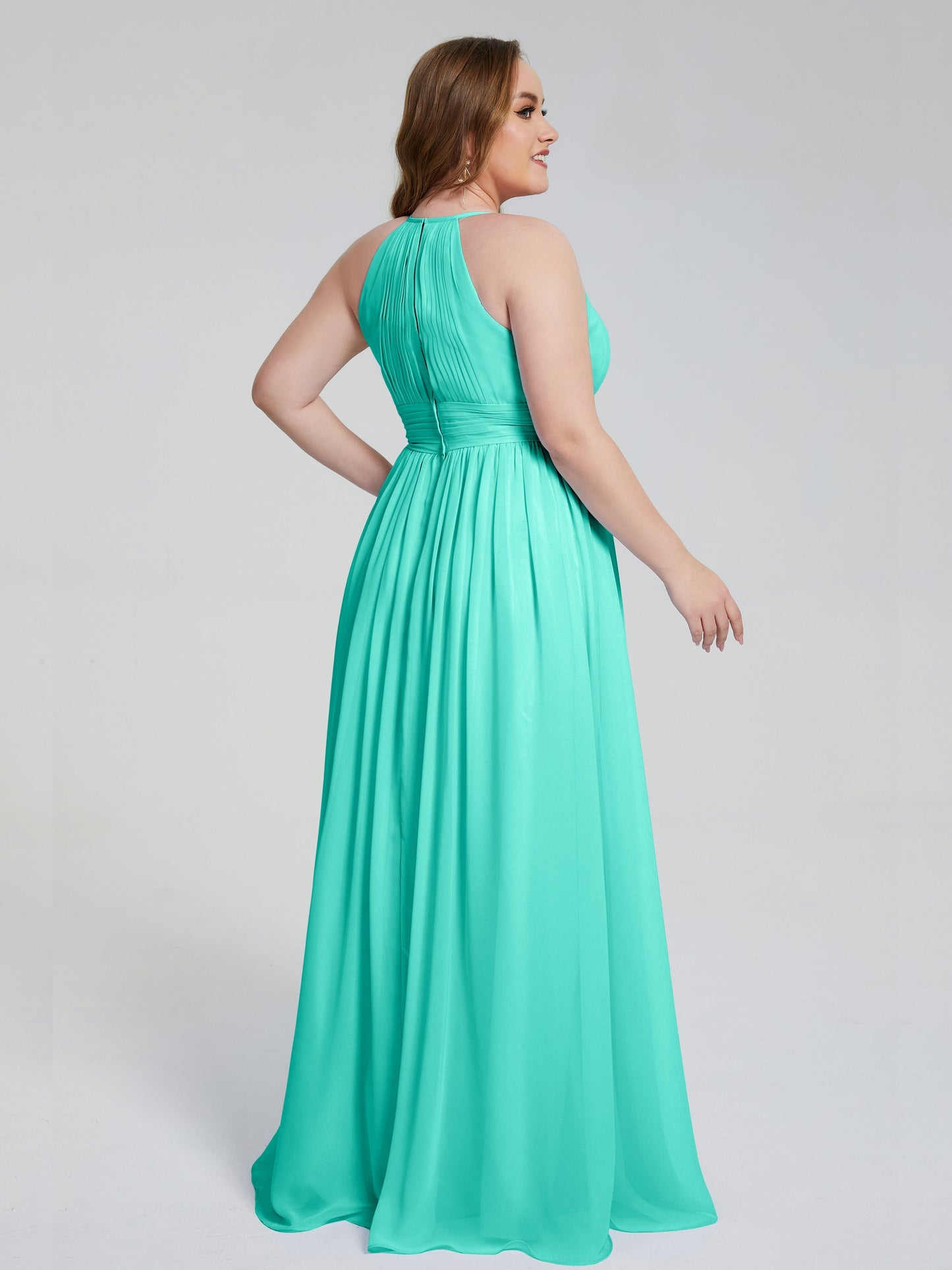 Payton Gorgeous Halter Plus Size Long Bridesmaid Dresses