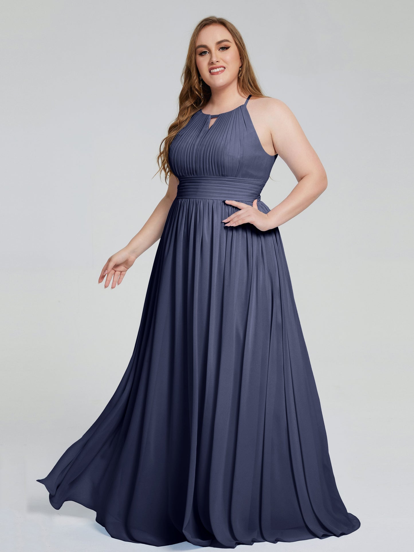 Payton Gorgeous Halter Plus Size Long Bridesmaid Dresses