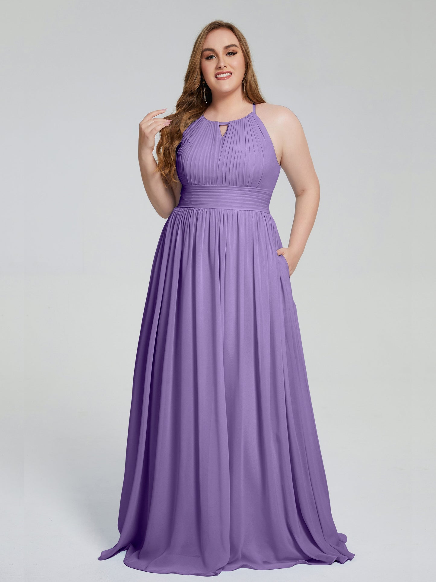 Payton Gorgeous Halter Plus Size Long Bridesmaid Dresses
