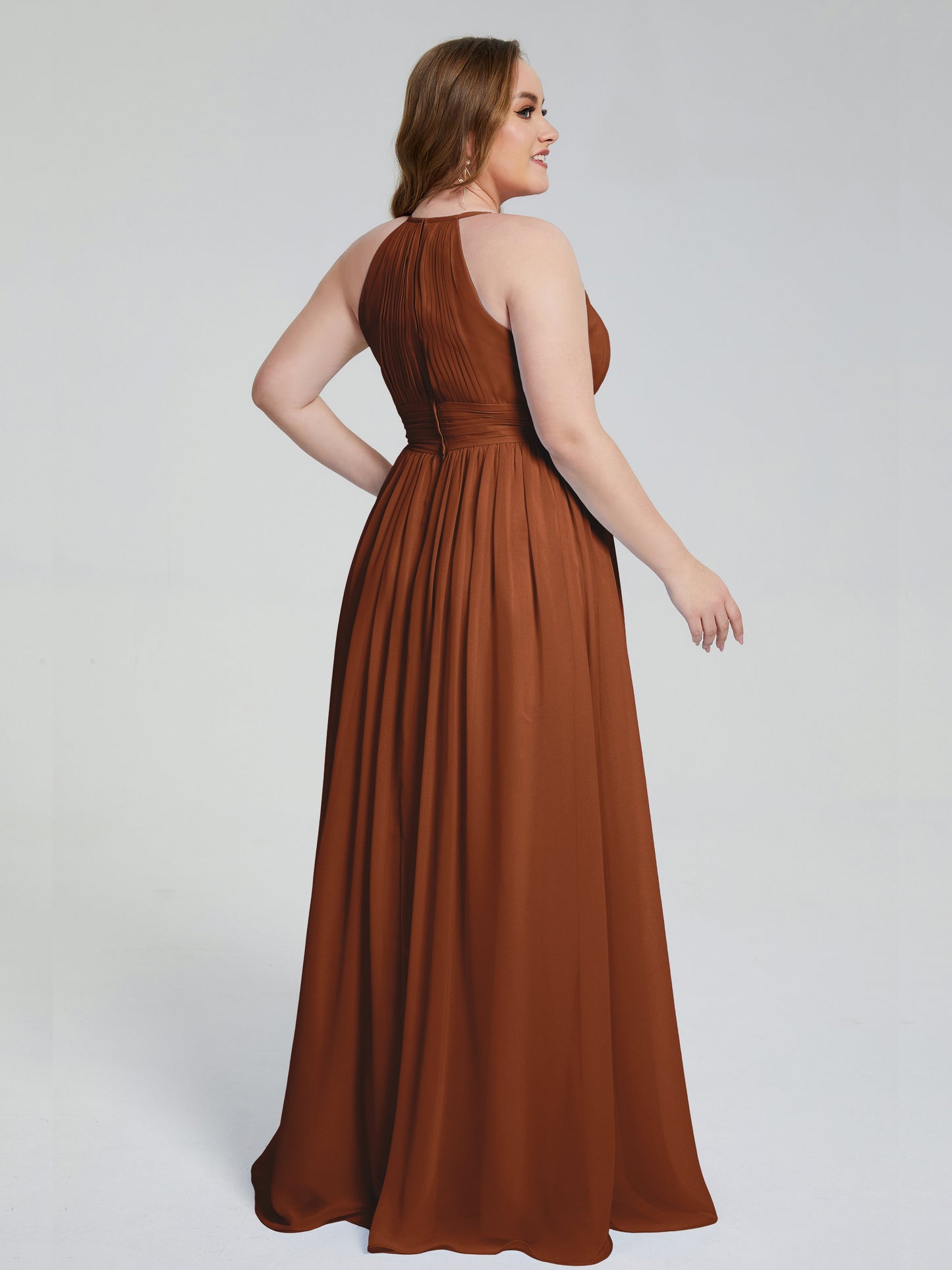 Payton Gorgeous Halter Plus Size Long Bridesmaid Dresses