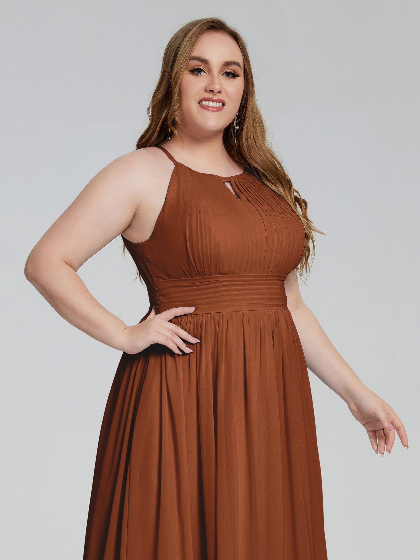 Payton Gorgeous Halter Plus Size Long Bridesmaid Dresses