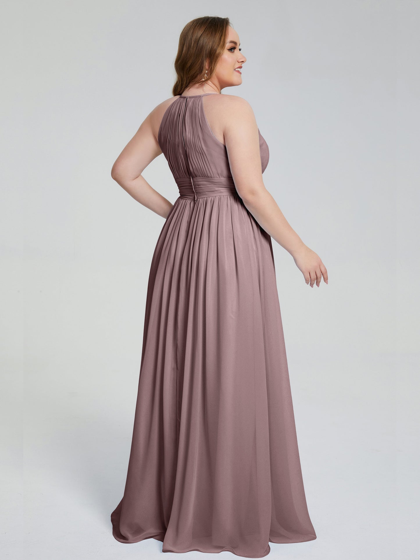 Payton Gorgeous Halter Plus Size Long Bridesmaid Dresses