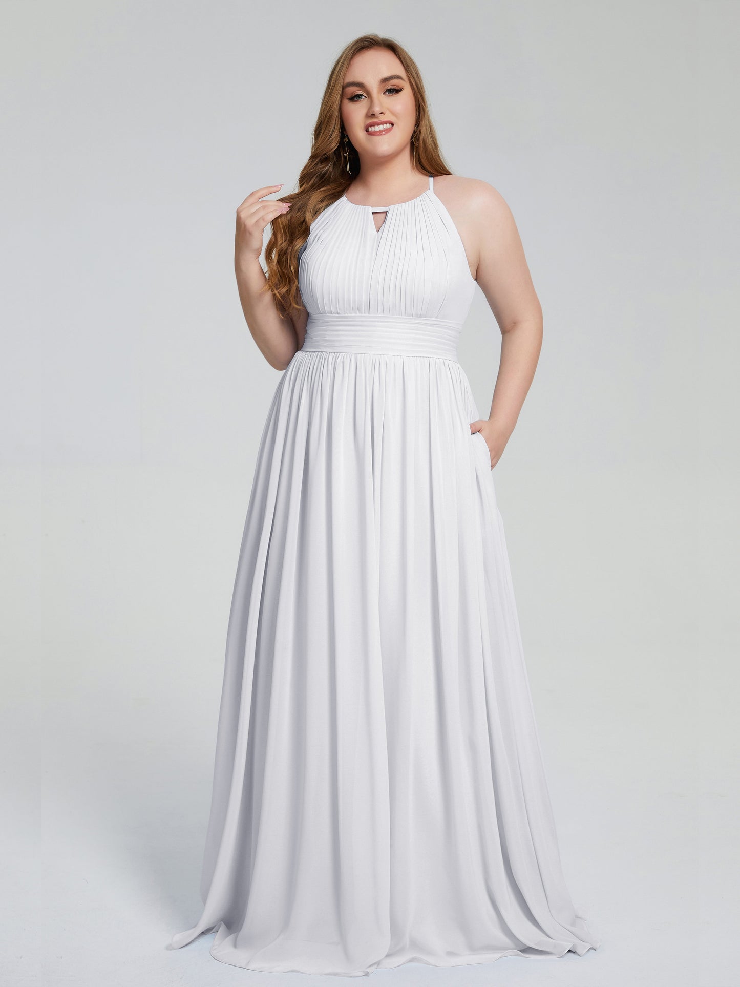 Payton Gorgeous Halter Plus Size Long Bridesmaid Dresses