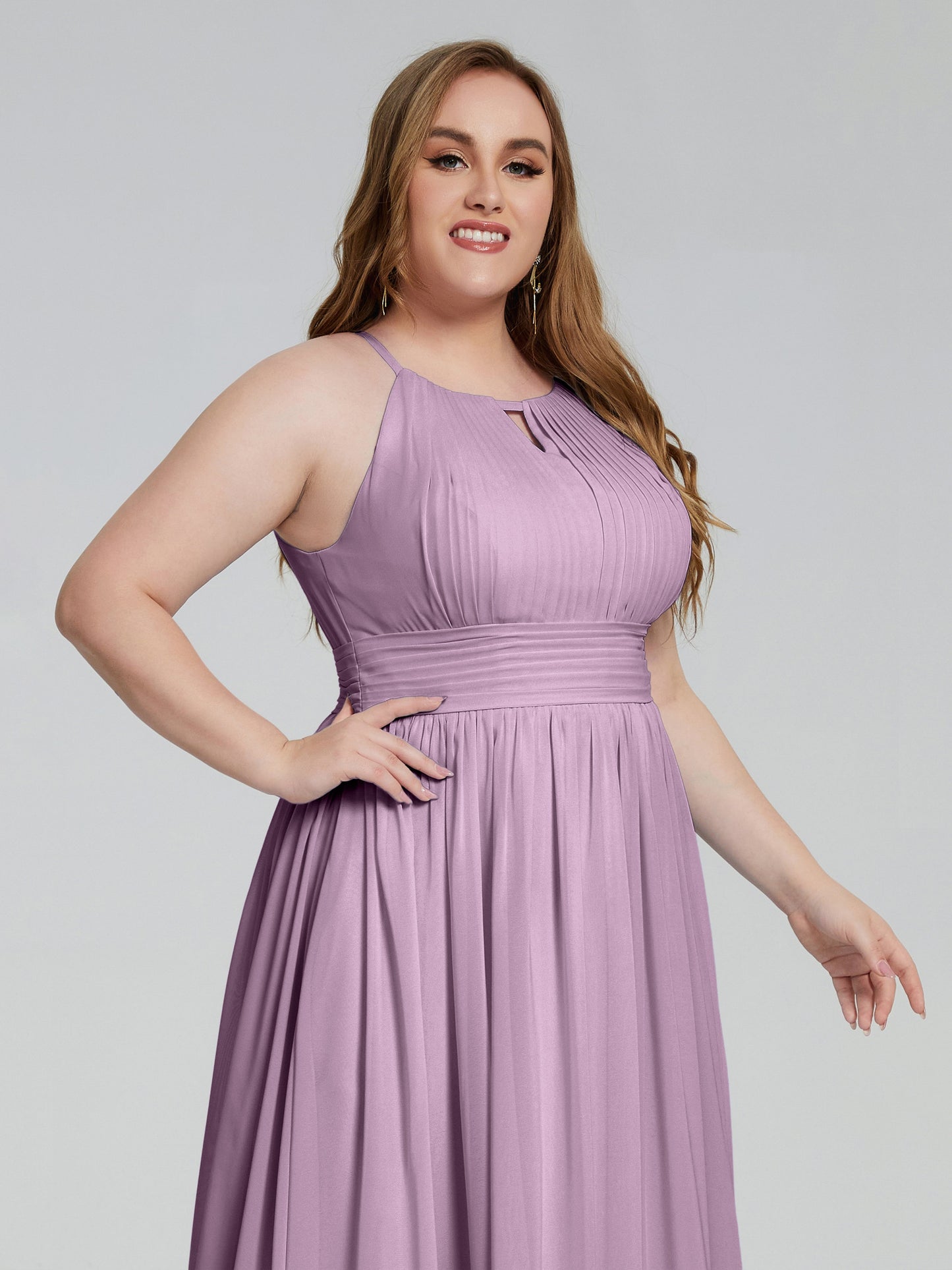 Payton Gorgeous Halter Plus Size Long Bridesmaid Dresses