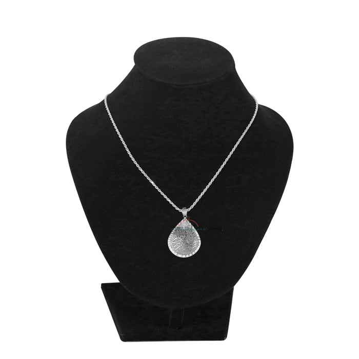Pendant Teardrop Antiqued Finish Silver Prayer "Rabbi Yassir!"