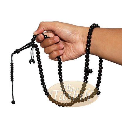 Prayer Beads Tasbih Necklace - Handcrafted Dyed Tamarind Wood 99-Beads with Wood Stops