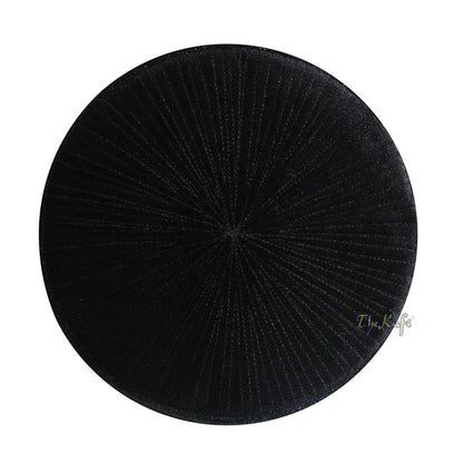 Premium Black Rigid Velvet Turkish Chechen Style Kufi Muslim Hat
