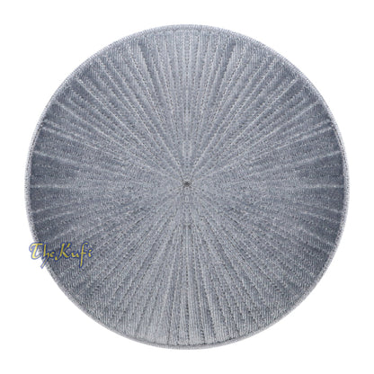 Premium Gray Velvet Turkish Fez Chechen Style Kufi Hat from Muslim Men