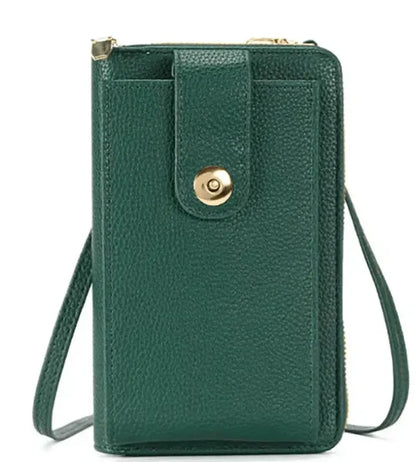 preneLOVE Solina Vegan Leather Phone Bag - Hunter Green