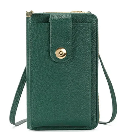 preneLOVE Solina Vegan Leather Phone Bag - Hunter Green