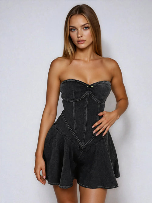 Strapless Denim Dress