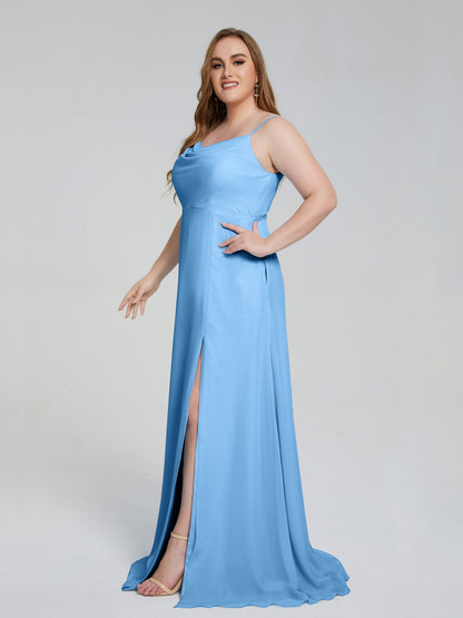 Rachel Sleeveless Split Plus Size Long Bridesmaid Dresses