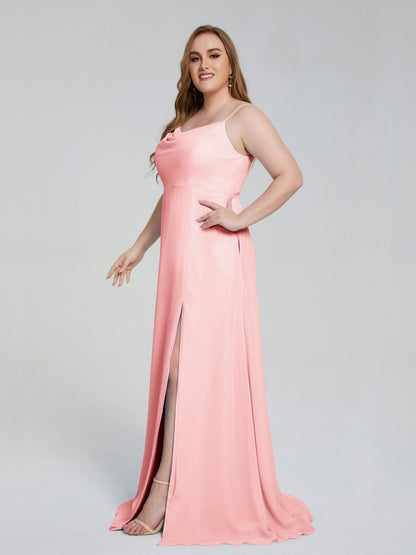 Rachel Sleeveless Split Plus Size Long Bridesmaid Dresses