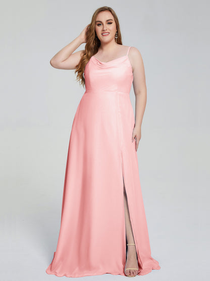 Rachel Sleeveless Split Plus Size Long Bridesmaid Dresses