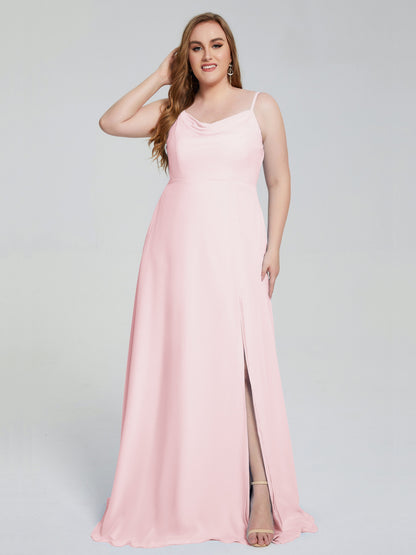Rachel Sleeveless Split Plus Size Long Bridesmaid Dresses